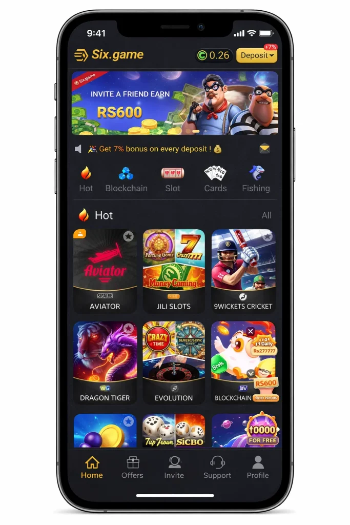 Download Six Game Latest Version – New Earning App Register & Login 3 Six